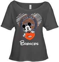 Load image into Gallery viewer, Mickey loves Denver Broncos fan shirt