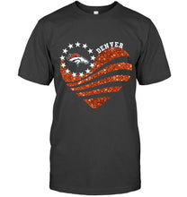 Load image into Gallery viewer, Denver Broncos glitter heart shirt