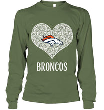 Load image into Gallery viewer, Denver Broncos heart floral pattern shirt