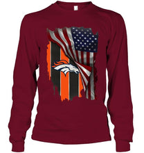 Load image into Gallery viewer, Denver Broncos american flag fan hoodie