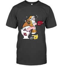 Load image into Gallery viewer, Santa Western Michigan Broncos in bathroom shirt