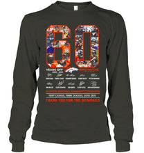 Load image into Gallery viewer, 60 years of Denver Broncos thank you for the memories shirt