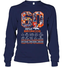 Load image into Gallery viewer, 60 years of denver broncos signed shirt
