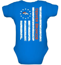 Load image into Gallery viewer, Denver Broncos star american flag on back shirt