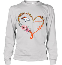 Load image into Gallery viewer, Denver Broncos butterfly heart shirt