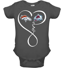 Load image into Gallery viewer, Denver Broncos Colorado Avalanche love heart shirt