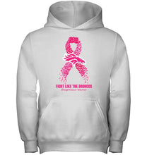 Load image into Gallery viewer, Denver Broncos fight like the Broncos br east cancer warrior shirt