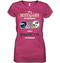 Load image into Gallery viewer, I'm Colorado Buffaloes on Saturdays and Denver Broncos on Sundays shirt
