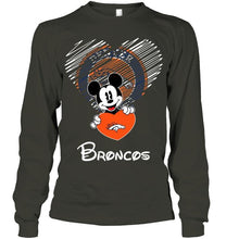 Load image into Gallery viewer, Mickey loves Denver Broncos fan hoodie