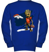 Load image into Gallery viewer, Denver Broncos angry baby groot ripped shirt