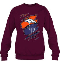 Load image into Gallery viewer, Denver Broncos and Colorado Rockies layer under ripped shirt