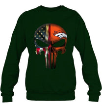 Load image into Gallery viewer, Denver Broncos skull american flag shirt
