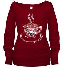 Load image into Gallery viewer, Denver Broncos coffee cup diamond glitter shirt