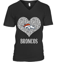 Load image into Gallery viewer, Denver Broncos heart floral pattern shirt