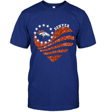 Load image into Gallery viewer, Denver Broncos glitter heart shirt