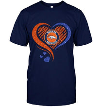 Load image into Gallery viewer, Denver Broncos heart glittering shirt