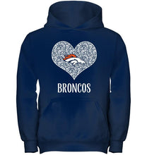 Load image into Gallery viewer, Denver Broncos heart floral pattern shirt