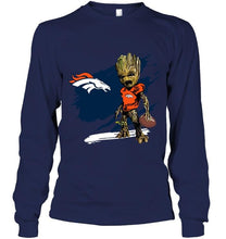 Load image into Gallery viewer, Denver Broncos angry baby groot ripped shirt