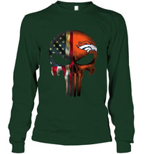 Load image into Gallery viewer, Denver Broncos skull american flag shirt