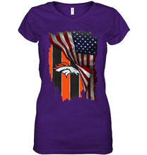 Load image into Gallery viewer, Denver Broncos american flag fan hoodie