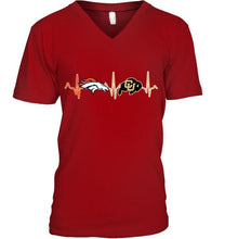 Load image into Gallery viewer, Denver Broncos Colorado Buffaloes heartbeat shirt