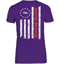 Load image into Gallery viewer, Denver Broncos star american flag on back shirt
