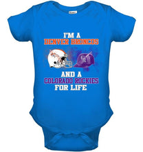 Load image into Gallery viewer, i'm a Denver Bronco and a Colorado Rockie for life shirt