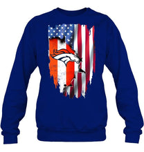 Load image into Gallery viewer, Denver Broncos flag ripped american flag shirt