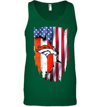 Load image into Gallery viewer, Denver Broncos flag ripped american flag shirt