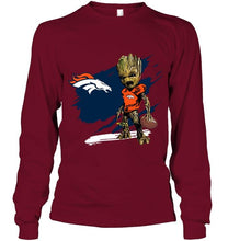 Load image into Gallery viewer, Denver Broncos angry baby groot ripped shirt