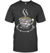 Load image into Gallery viewer, Denver Broncos coffee cup diamond glitter shirt