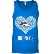 Load image into Gallery viewer, Denver Broncos heart floral pattern shirt