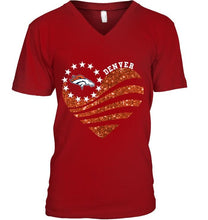 Load image into Gallery viewer, Denver Broncos glitter heart shirt