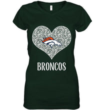 Load image into Gallery viewer, Denver Broncos heart floral pattern shirt