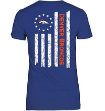 Load image into Gallery viewer, Denver Broncos star american flag on back shirt