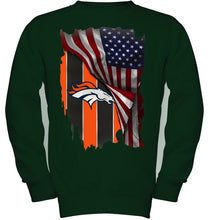 Load image into Gallery viewer, Denver Broncos american flag fan hoodie