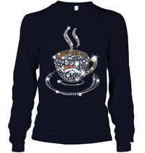 Load image into Gallery viewer, Denver Broncos coffee cup diamond glitter shirt
