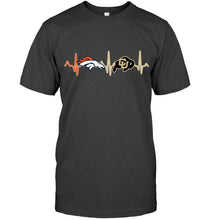 Load image into Gallery viewer, Denver Broncos Colorado Buffaloes heartbeat shirt