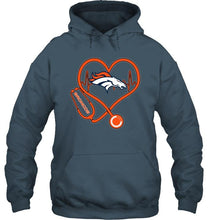Load image into Gallery viewer, Denver Broncos nurse scope love heartbeat shirt