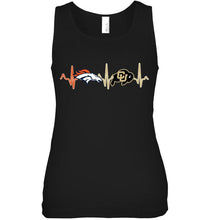 Load image into Gallery viewer, Denver Broncos Colorado Buffaloes heartbeat shirt
