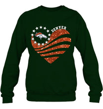 Load image into Gallery viewer, Denver Broncos glitter heart shirt