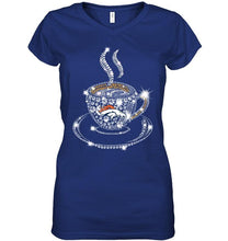 Load image into Gallery viewer, Denver Broncos coffee cup diamond glitter shirt