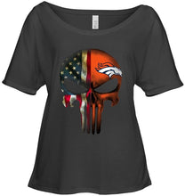 Load image into Gallery viewer, Denver Broncos skull american flag shirt
