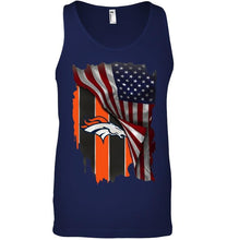 Load image into Gallery viewer, Denver Broncos american flag fan hoodie
