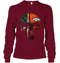 Load image into Gallery viewer, Denver Broncos skull american flag shirt