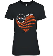 Load image into Gallery viewer, Denver Broncos glitter heart shirt