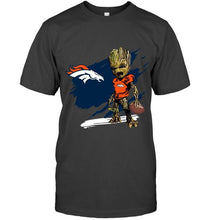 Load image into Gallery viewer, Denver Broncos angry baby groot ripped shirt