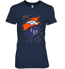 Load image into Gallery viewer, Denver Broncos and Colorado Rockies layer under ripped shirt