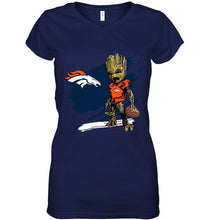 Load image into Gallery viewer, Denver Broncos angry baby groot ripped shirt