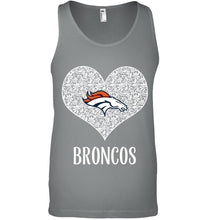 Load image into Gallery viewer, Denver Broncos heart floral pattern shirt
